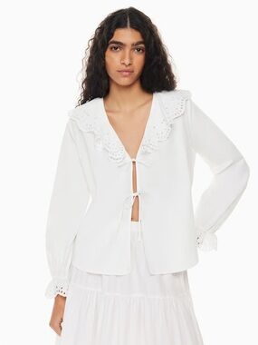 Aritzia little moon Carmela Poplin Blouse